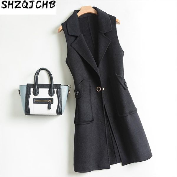 women's vest double-faced 100% wool coat female jacket autumn sleeveless blazer coats for women abrigos para mujer d8 & blends, Black
women's vest double-faced 100% wool coat female jacket autumn sleeveless blazer coats for women abrigos para mujer d8 & blends, Black