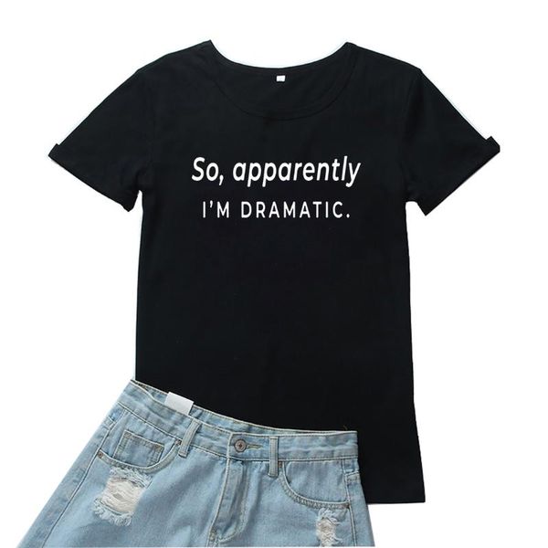 so apparently i' dramatic tshirt women black red letter pattern t shirt personality short sleeve t-shirts women's t-shirt, White
so apparently i' dramatic tshirt women black red letter pattern t shirt personality short sleeve t-shirts women's t-shirt, White