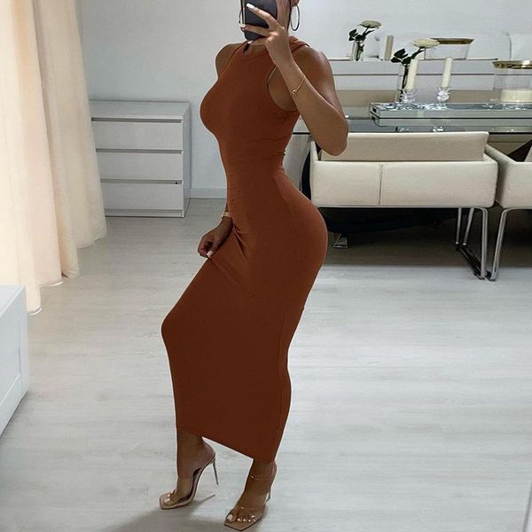casual dresses ribbed solid bodycon long tank dress women summer knitted sleeveless o neck slim basic maxi outfits streetwear, Black;gray
casual dresses ribbed solid bodycon long tank dress women summer knitted sleeveless o neck slim basic maxi outfits streetwear, Black;gray