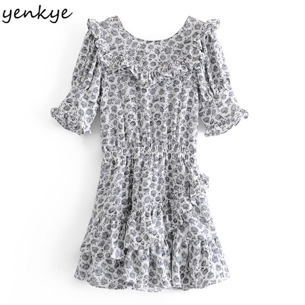summer dress women vintage floral print asymmetric ruffle female o neck short sleeve mini vestido 210514, Black;gray
summer dress women vintage floral print asymmetric ruffle female o neck short sleeve mini vestido 210514, Black;gray
