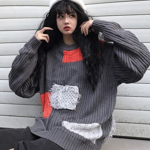 women's sweaters korobov autumn winter women korean streetwear long sleeve hit color patchwork sueter mujer harajuku knitwear 79444 sle, White;black
women's sweaters korobov autumn winter women korean streetwear long sleeve hit color patchwork sueter mujer harajuku knitwear 79444 sle, White;black