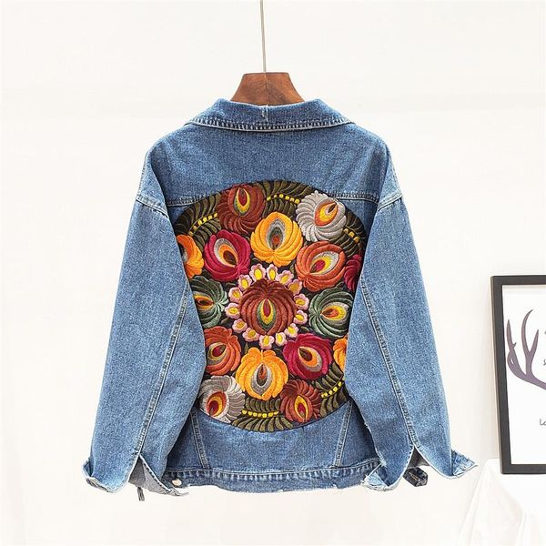 women's jackets oversized multi floral embroidered denim jacket long sleeve casual chic coat women 2021 arriva autumn girl, Black;brown
women's jackets oversized multi floral embroidered denim jacket long sleeve casual chic coat women 2021 arriva autumn girl, Black;brown