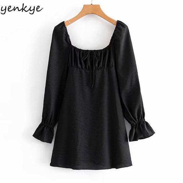 vintage black dress women square neck long sleeve a-line high waist mini spring autumn casual vestido dresses, Black;gray
vintage black dress women square neck long sleeve a-line high waist mini spring autumn casual vestido dresses, Black;gray