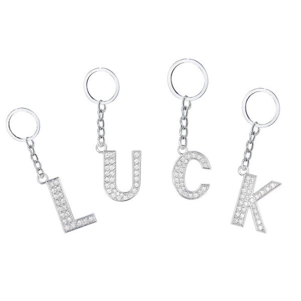 keychains rhinestone inlaid alloy key ring pendant fashion trend 26 english letter keychain simple bag accessory chain, Silver
keychains rhinestone inlaid alloy key ring pendant fashion trend 26 english letter keychain simple bag accessory chain, Silver