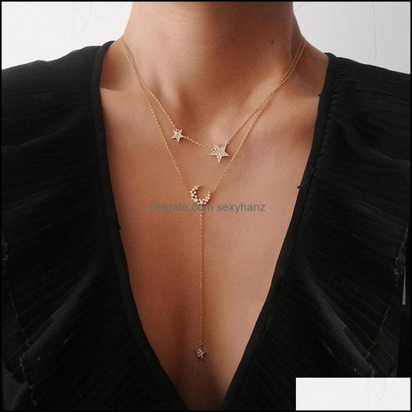 pendant necklaces & pendants jewelry s2398 fashion double layer necklace rhinstone stars moon choker drop delivery 2021 t63lq, Silver
pendant necklaces & pendants jewelry s2398 fashion double layer necklace rhinstone stars moon choker drop delivery 2021 t63lq, Silver