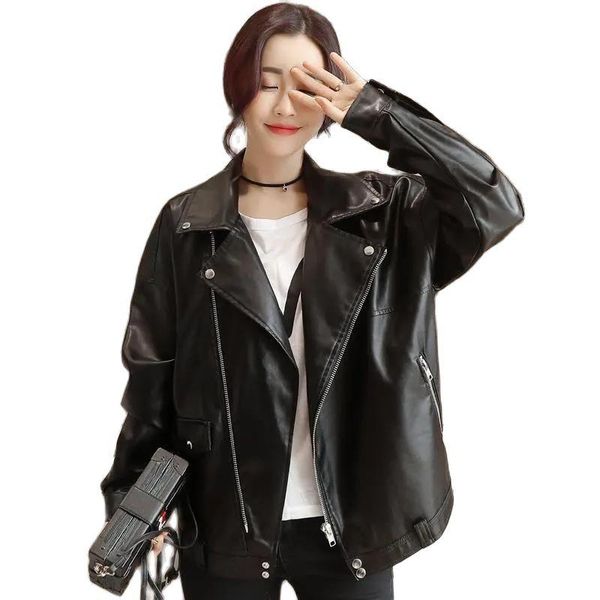 women's leather & faux fashion woman jacket short paragraph 2021 autumn black large size loose pu was thin artificial
women's leather & faux fashion woman jacket short paragraph 2021 autumn black large size loose pu was thin artificial