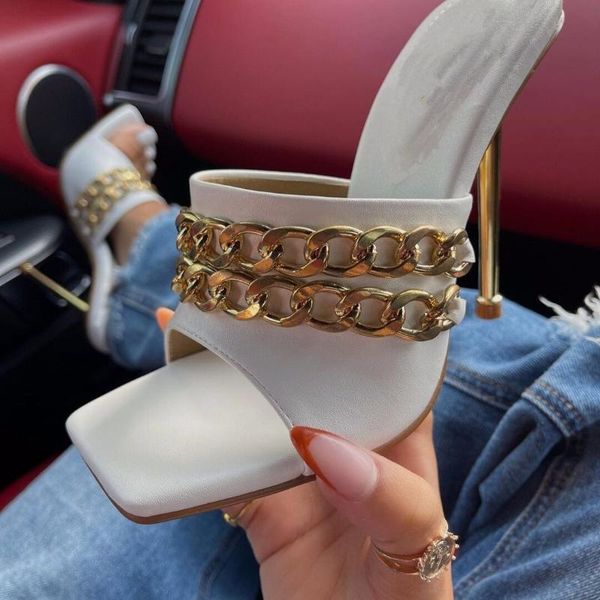 slippers 2021 summer square head peep toe thin high heel women outside fashion pu metal decoration ladies party shoes, Black
slippers 2021 summer square head peep toe thin high heel women outside fashion pu metal decoration ladies party shoes, Black