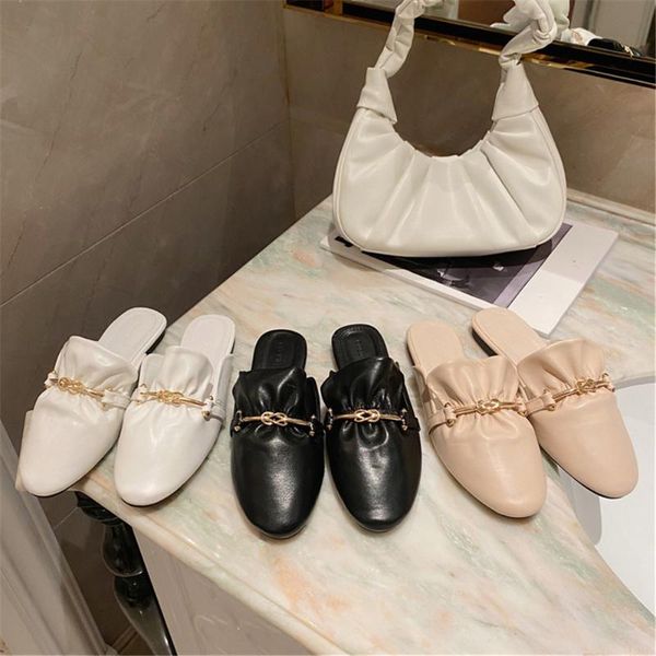 fashion brand spring women apricot slides outsides mules designer female round head slippers mujer party flat shoes, Black
fashion brand spring women apricot slides outsides mules designer female round head slippers mujer party flat shoes, Black