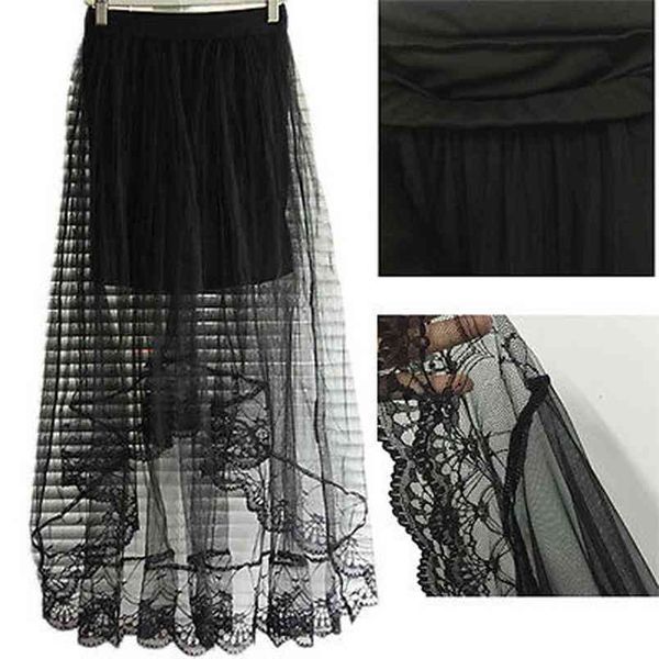women elegant fashion mesh skirt asymmetrical solid color high elastic waist mid-calf polyester 210522, Black
women elegant fashion mesh skirt asymmetrical solid color high elastic waist mid-calf polyester 210522, Black