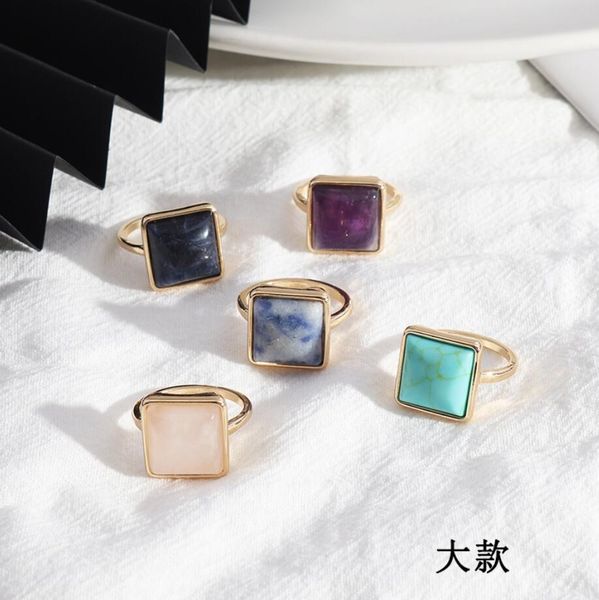fashion gold color 1.4cm square natural stone white blue turquoise rings amethyst pink crystal howlite ring for women jewelry, Golden;silver
fashion gold color 1.4cm square natural stone white blue turquoise rings amethyst pink crystal howlite ring for women jewelry, Golden;silver