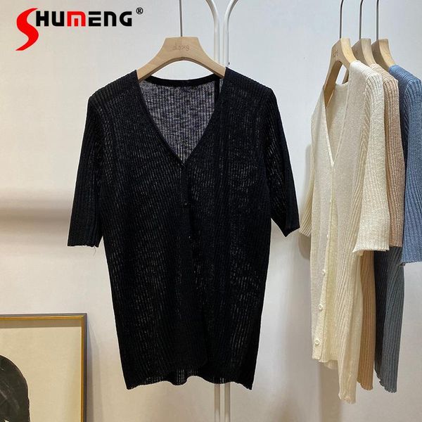 women's knits & tees 2021 summer stretchy slim-fit solid color ice silk ladies button v-neck short sleeve cardigan fashion simple knitt, White
women's knits & tees 2021 summer stretchy slim-fit solid color ice silk ladies button v-neck short sleeve cardigan fashion simple knitt, White