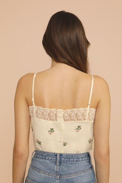 women's tanks & camis women rose embroidered lace trim sleeveless strap back buttons off shoulder sling top, White
women's tanks & camis women rose embroidered lace trim sleeveless strap back buttons off shoulder sling top, White