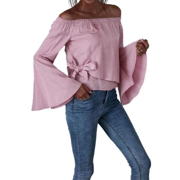 women's blouses & shirts women sweet off shoulder long flared sleeve bowknot wrap pink shirt female elegant fashion spring autumn 6lxz, White
women's blouses & shirts women sweet off shoulder long flared sleeve bowknot wrap pink shirt female elegant fashion spring autumn 6lxz, White
