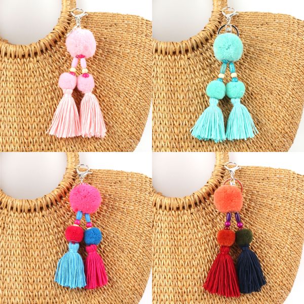 1pc boho keyring colorful beads tassel pompom pendant car keychains bohemian accessories for women bag e2350-e2353, Silver
1pc boho keyring colorful beads tassel pompom pendant car keychains bohemian accessories for women bag e2350-e2353, Silver