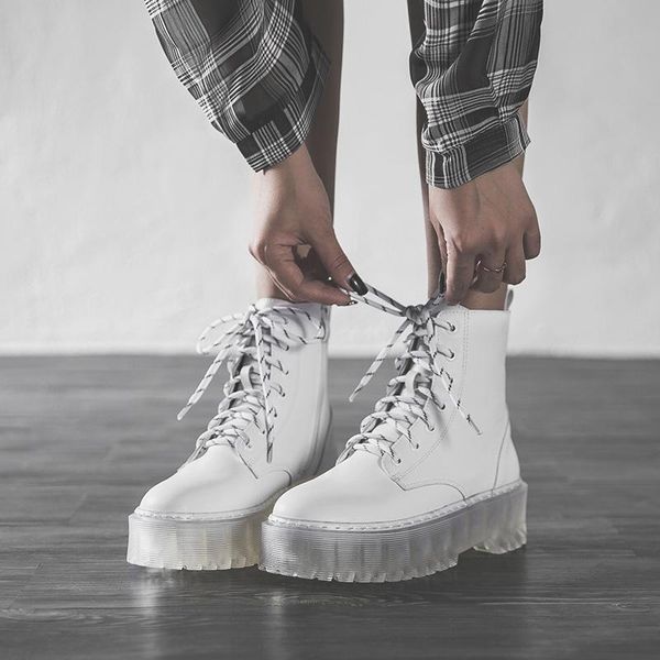 boots white autumn and winter women's fashion short tube microfiber transparent thick bottom platform casual motorcycle boot, Black
boots white autumn and winter women's fashion short tube microfiber transparent thick bottom platform casual motorcycle boot, Black