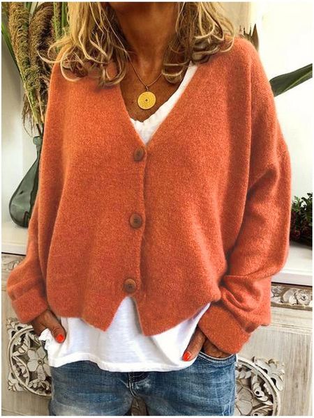 women's knits & tees autumn winter women vintage sweater loose long sleeve brown knitted cardigan v-neck mujer korean clothes overs, White
women's knits & tees autumn winter women vintage sweater loose long sleeve brown knitted cardigan v-neck mujer korean clothes overs, White