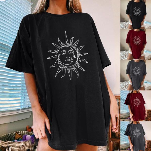 t-shirt ladies 2021 fashion sun print casual pullover round neck loose version short-sleeved long manteau women's, White
t-shirt ladies 2021 fashion sun print casual pullover round neck loose version short-sleeved long manteau women's, White