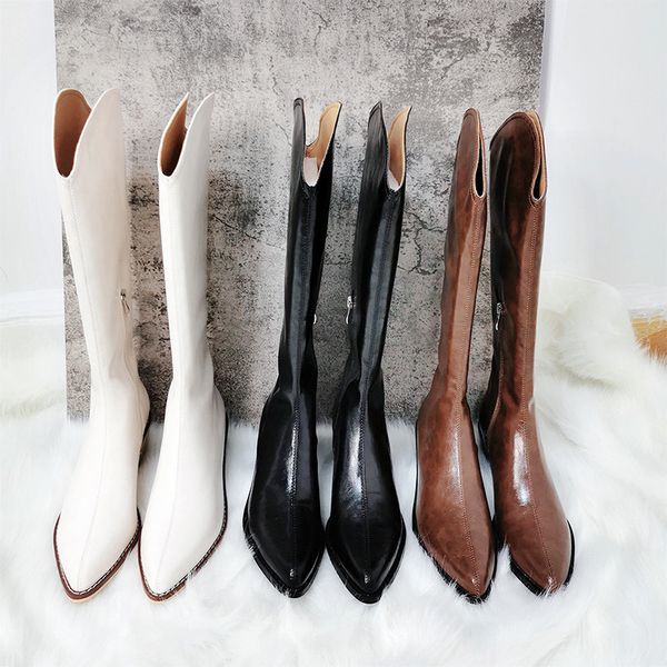 leather pointed knights boots denim side zipper plush warm slim high outlets, Black
leather pointed knights boots denim side zipper plush warm slim high outlets, Black