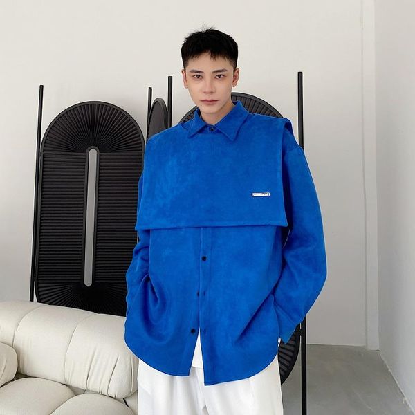 men's dress shirts 2021 fashion trend autumn winter retro thick personality two-piece shawl shirt korean loose casual party, White;black
men's dress shirts 2021 fashion trend autumn winter retro thick personality two-piece shawl shirt korean loose casual party, White;black