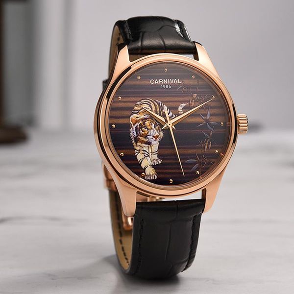 wristwatches automatic nh36 carnival switzerland mechanical watch for men waterproof leather watches sapphire relogio, Slivery;brown
wristwatches automatic nh36 carnival switzerland mechanical watch for men waterproof leather watches sapphire relogio, Slivery;brown
