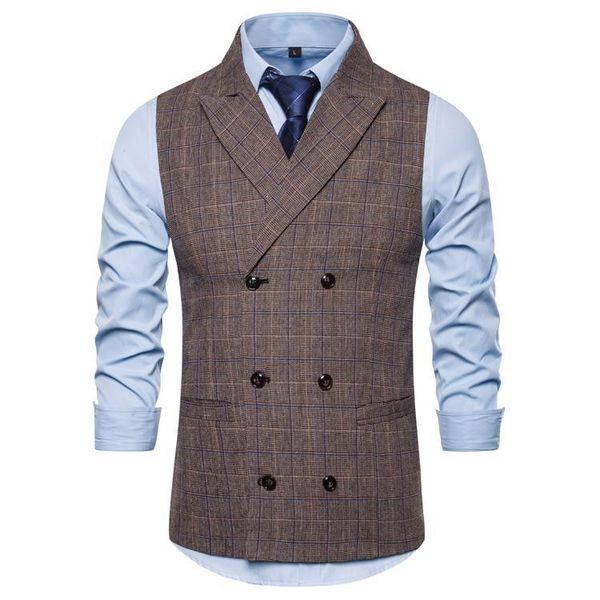 men's vests stage costumes double-breasted plaid vest for men unique design fashion waistcoats & gray brown arrival, Black;white
men's vests stage costumes double-breasted plaid vest for men unique design fashion waistcoats & gray brown arrival, Black;white