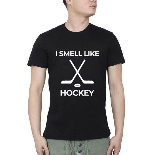 men's t-shirts i smell like hockey t-shirt streetwear o neck casual summer, White;black
men's t-shirts i smell like hockey t-shirt streetwear o neck casual summer, White;black
