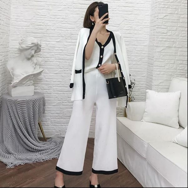 women casual womens tracksuits ol pant set spring ladies small fragrant v neck vest cardigan wide leg pants suit, Gray
women casual womens tracksuits ol pant set spring ladies small fragrant v neck vest cardigan wide leg pants suit, Gray