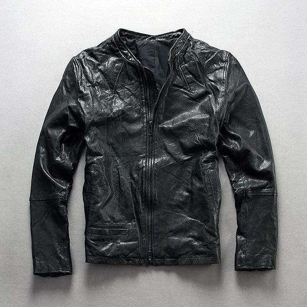 men's leather & faux stand collar slim fit genuine jacket men black sheepskin coats zipper coat autumn clothing
men's leather & faux stand collar slim fit genuine jacket men black sheepskin coats zipper coat autumn clothing
