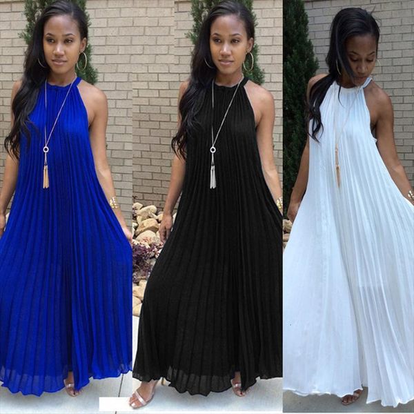 halter pleated summer femme beach womens dresses off the shoulder bohemia long female vestidos, Black;gray
halter pleated summer femme beach womens dresses off the shoulder bohemia long female vestidos, Black;gray