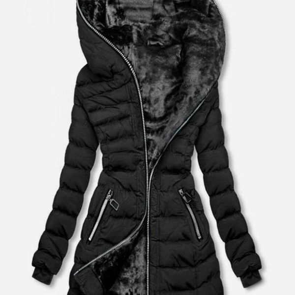 women's jackets ladies hooded long sleeve warm with velvet cotton coat winter mid-length zipper, Black;brown
women's jackets ladies hooded long sleeve warm with velvet cotton coat winter mid-length zipper, Black;brown