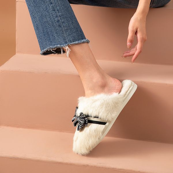 dress shoes fur shoes women home slippers rabbit hair bow-knot decorated round toe mules winter ladies slip on flats 37023, Black
dress shoes fur shoes women home slippers rabbit hair bow-knot decorated round toe mules winter ladies slip on flats 37023, Black