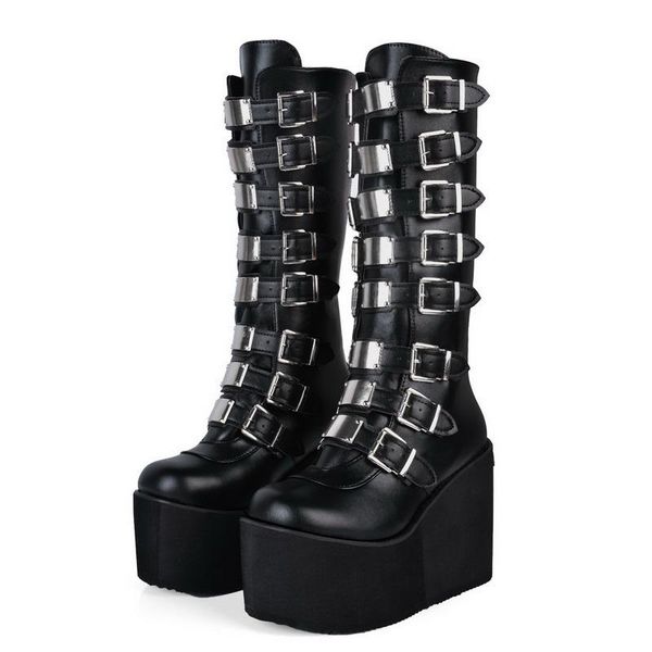 boots punk style autumn winter microfiber shoes woman ankle black thick heels platform long knee high booties brand gothic
boots punk style autumn winter microfiber shoes woman ankle black thick heels platform long knee high booties brand gothic