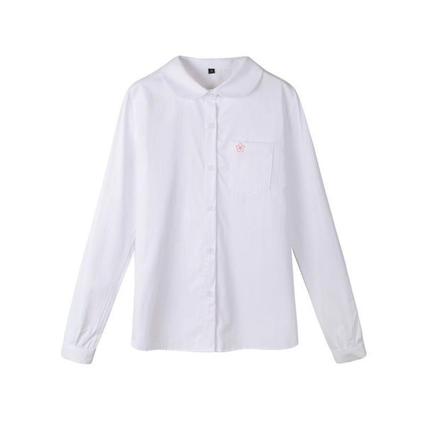 women's blouses & shirts 2021 spring japanese jk uniform long sleeve round neck shirt embroidery pure color womans blouse, White
women's blouses & shirts 2021 spring japanese jk uniform long sleeve round neck shirt embroidery pure color womans blouse, White