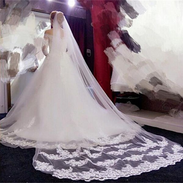 bridal veils beautiful wedding veil with lace appliques comb long tulle accessories bride 3m garden white ivory, Black
bridal veils beautiful wedding veil with lace appliques comb long tulle accessories bride 3m garden white ivory, Black