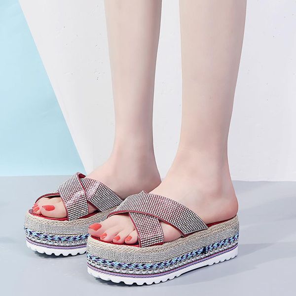 slippers brand luxurious rhinestone platform women open toe thick sole sandals summer shoes beach 2021, Black
slippers brand luxurious rhinestone platform women open toe thick sole sandals summer shoes beach 2021, Black