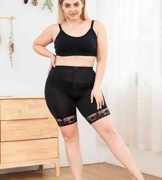 summer large elastic high womens legging waisted pants, three oversized, Black