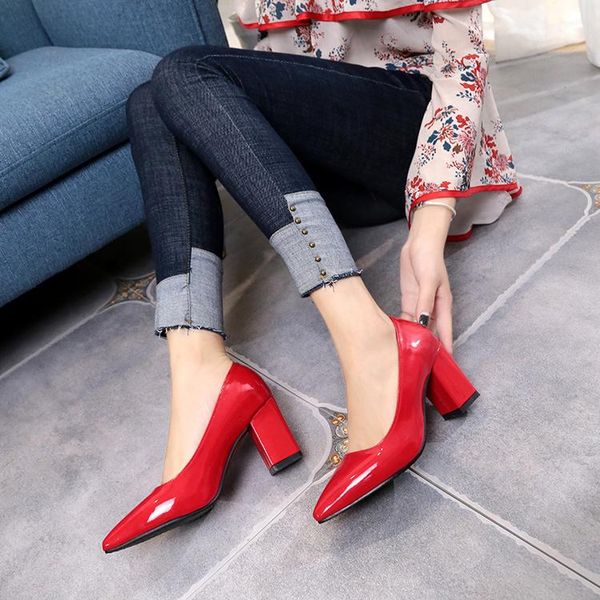 women's high heels bride party mid heel pointed toe shallow mouth shoes women big size 35-43 dress, Black
women's high heels bride party mid heel pointed toe shallow mouth shoes women big size 35-43 dress, Black