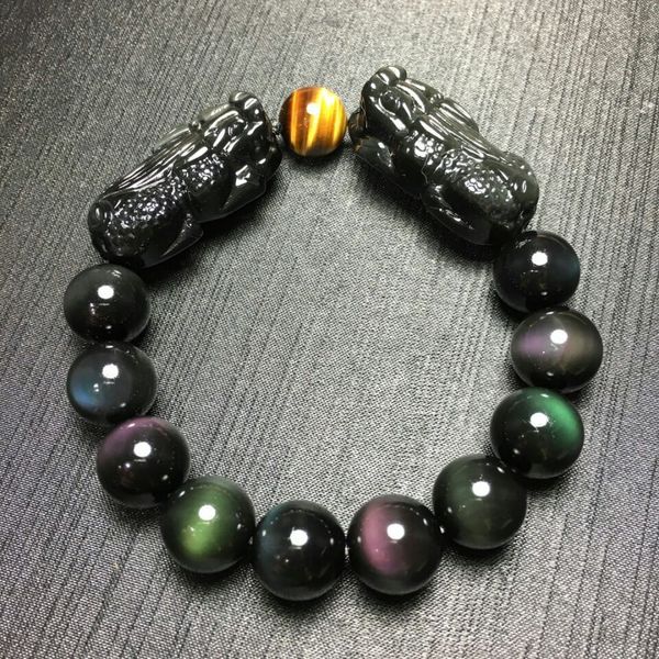 bracelet natural mexican obsidian, double rainbow eyes, men's and women's hand chain, yellowstone leather, hugh crystal, Golden;silver
bracelet natural mexican obsidian, double rainbow eyes, men's and women's hand chain, yellowstone leather, hugh crystal, Golden;silver