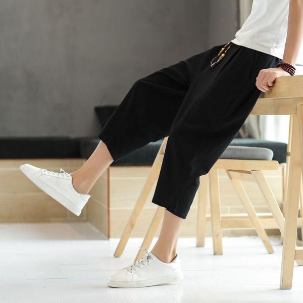 men's pants 2021 summer thin cropped chinese style loose large size casual trend sports pure cotton, Black
men's pants 2021 summer thin cropped chinese style loose large size casual trend sports pure cotton, Black