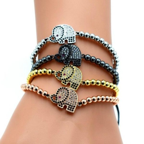 beaded, strands elephant charm bracelets for men woman 24k gold plating micro pave cz 4mm beads classic european style braiding bracelets., Black
beaded, strands elephant charm bracelets for men woman 24k gold plating micro pave cz 4mm beads classic european style braiding bracelets., Black