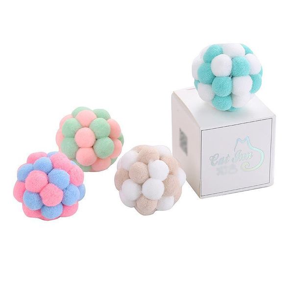 cat toys 1pcs 4.3cm colorful pompom ball dual-color interactive toy bell play funny favor
cat toys 1pcs 4.3cm colorful pompom ball dual-color interactive toy bell play funny favor