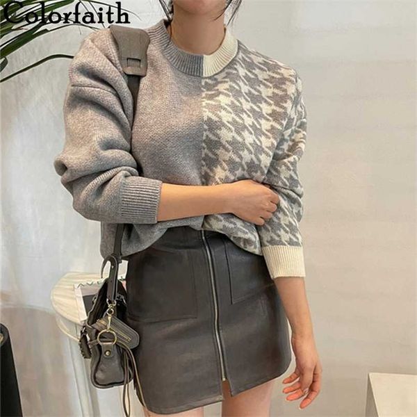 colorfaith women autumn winter sweaters knitted checkered warm thicken fashionable wild vintage pullovers sw1555jx 211215, White;black
colorfaith women autumn winter sweaters knitted checkered warm thicken fashionable wild vintage pullovers sw1555jx 211215, White;black