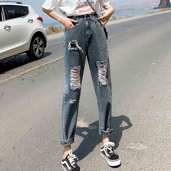 women's jeans elastic waist summer loose korean version ofhe fashion hole harlan daddy pants casual mom zqig, Blue
women's jeans elastic waist summer loose korean version ofhe fashion hole harlan daddy pants casual mom zqig, Blue