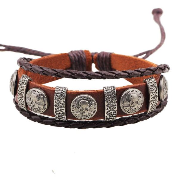charm bracelets multilayer handmade pulseras genuine leather round metal male bangles for men friendship jewelry tj-30, Golden;silver
charm bracelets multilayer handmade pulseras genuine leather round metal male bangles for men friendship jewelry tj-30, Golden;silver
