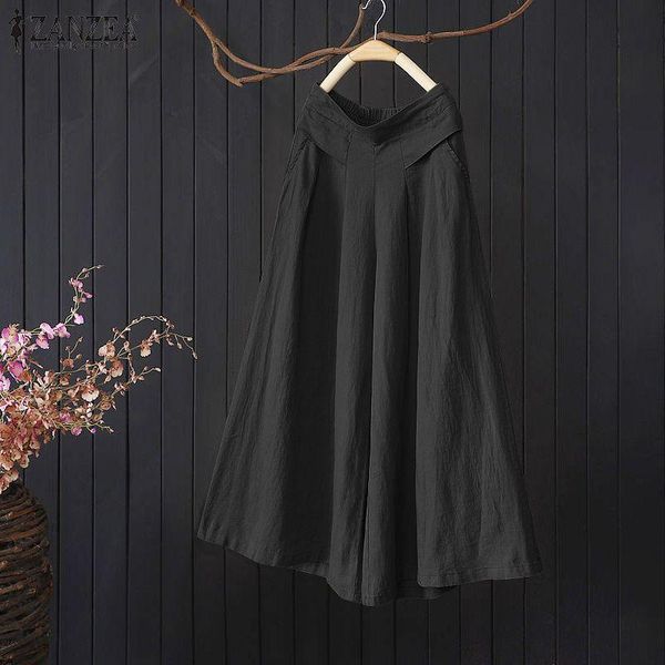 women trouser zanzea ladies solid pants capris plus size 5xl spring autumn female elastic waist casual wide leg women's &, Black;white
women trouser zanzea ladies solid pants capris plus size 5xl spring autumn female elastic waist casual wide leg women's &, Black;white