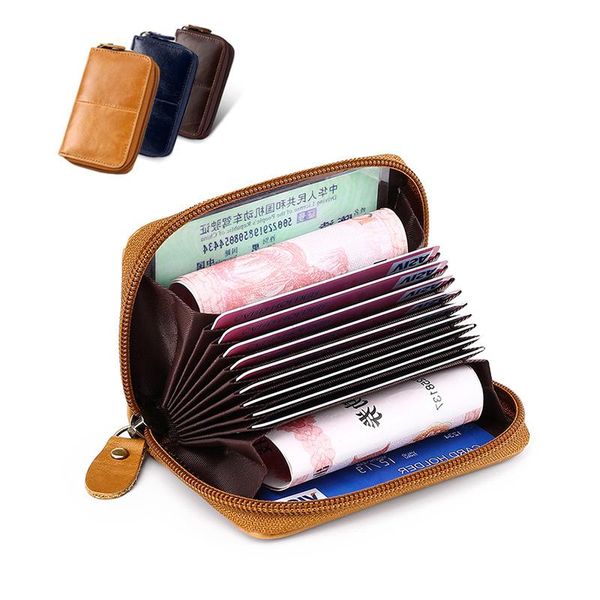card holders retro european and american organ holder men's leather cowhide rfid marketing gifts, Brown;gray
card holders retro european and american organ holder men's leather cowhide rfid marketing gifts, Brown;gray