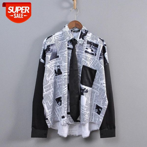 tie shirt cool retro hong kong flavor handsome loose harajuku style newspaper print design sense niche #jq1j, White;black
tie shirt cool retro hong kong flavor handsome loose harajuku style newspaper print design sense niche #jq1j, White;black