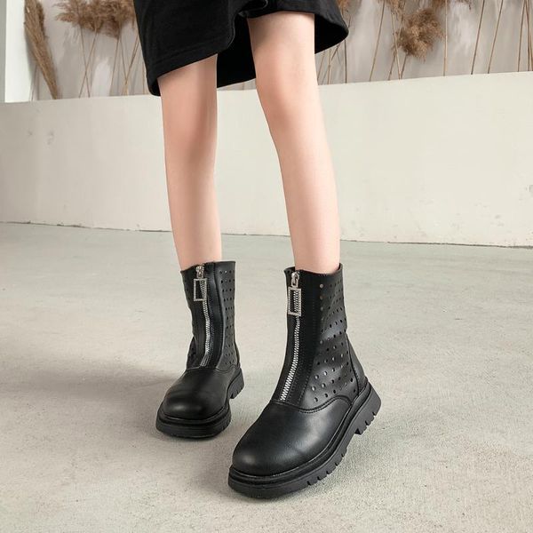 girls leather stitching boots kids platform four seasons style shoes soft and breathable hollow design, Black;grey
girls leather stitching boots kids platform four seasons style shoes soft and breathable hollow design, Black;grey