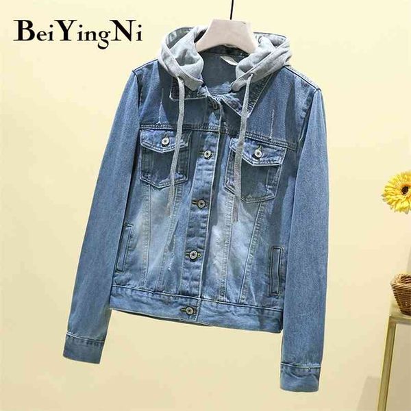 women jeans jacket casual fashion autumn winter vintage hooded coats female korean pocket streetwear denim 210506, Black;brown
women jeans jacket casual fashion autumn winter vintage hooded coats female korean pocket streetwear denim 210506, Black;brown