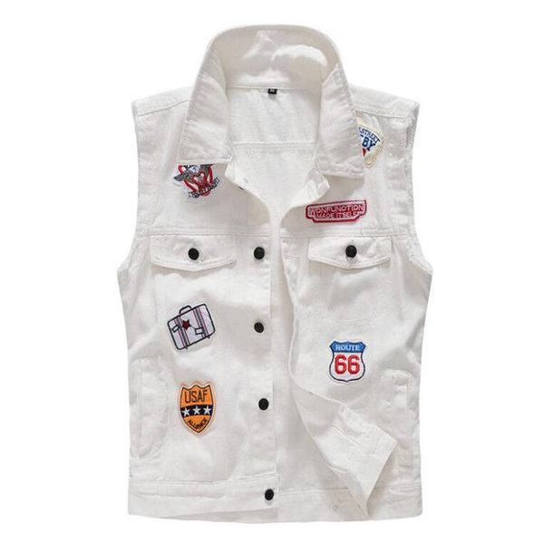 men's vests 2021 selling spring autumn vintage denim vest male white ripped sleeveless jackets men hip hop jean waistcoats clothing 103, Black;white
men's vests 2021 selling spring autumn vintage denim vest male white ripped sleeveless jackets men hip hop jean waistcoats clothing 103, Black;white